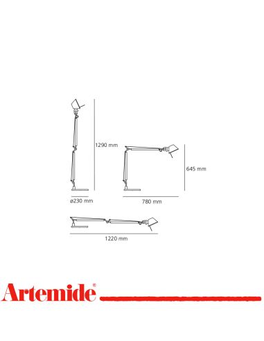 Artemide Lampada Tavolo Tolomeo Neracompleta Di Base Diametro 23