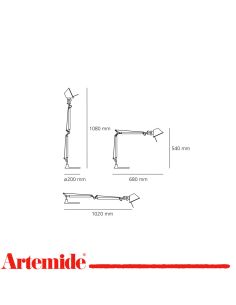 Artemide Tolomeo Mini Bianca Completa Di Base Tavolo 20Cm 2