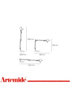 Artemide Tolomeo Mini Nera Lampada Da Tavolo Con Base 20Cm 2