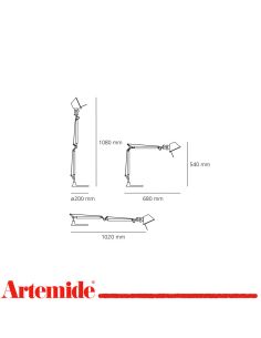 Artemide Tolomeo Mini Led 2700K In Alluminio Con Base Diametro 20Cm 2