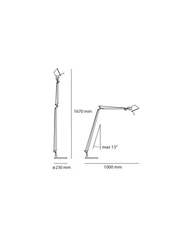 Artemide Tolomeo Reading Terra Alluminio Completa Di Base
