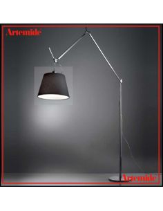 Tolomeo Mega Terra Alluminio Con Diffusore Tessuto Nero 360Mm On/Off