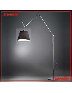 Tolomeo Mega Terra Alluminio Con Dimmer E Diffusore Tessuto Nero 360Mm