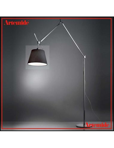 Tolomeo Mega Terra Alluminio Con Dimmer E Diffusore Tessuto Nero 360Mm