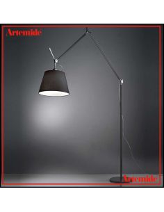 Tolomeo Mega Terra Nera Con Dimmer Diffusore Tessuto Nero 360Mm Artemide
