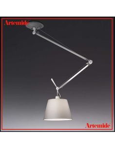 Artemide Tolomeo Decentrata Sospensione Alluminio Con Diffusore Raso 240