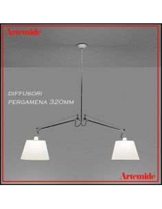 Tolomeo Basculante Lampada Sospensione Due Bracci Con Pergamena 320Mm