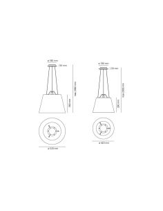 Artemide Tolomeo Mega Sospensione Alluminio Con Diffusore Pergamena 42Cm 2