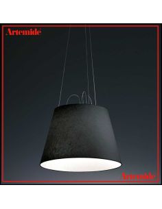 Artemide Tolomeo Mega Sospensione Nera Con Diffusore Tessuto Nero 420Mm