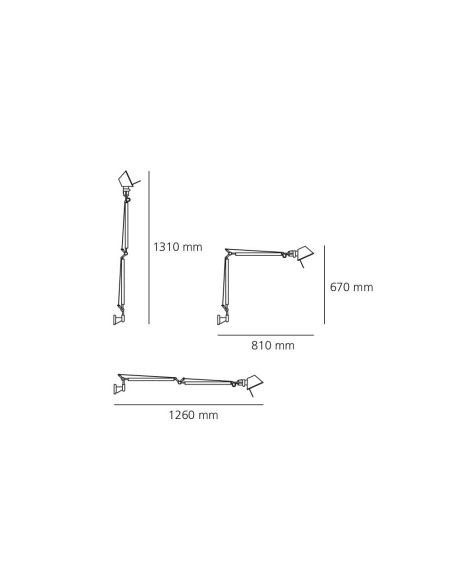 Lampada Parete Artemide Tolomeo Bianca Completa A004420