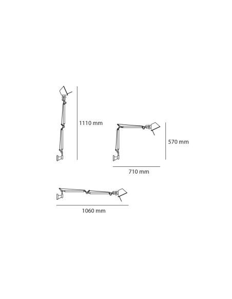 Artemide Tolomeo Mini Parete Alluminio Lampada Completa A005310