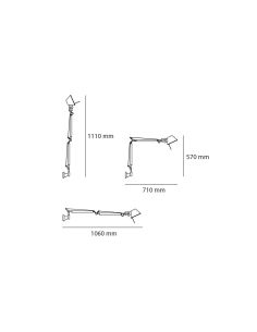 Lampada Artemide Tolomeo Mini Da Parete Bianca A005920 2