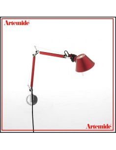 Lampada Artemide Tolomeo Micro Parete Rosso Anodizzato A010910
