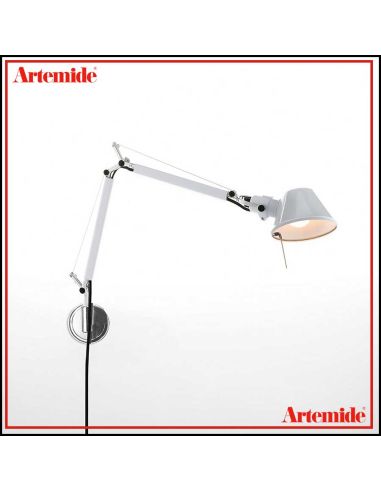 Lampada Artemide Tolomeo Micro Parete Bianco Lucido 0010920A