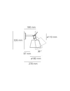 Lampada Artemide Tolomeo Diffusore 18 Parete In Raso Originale Completa 2