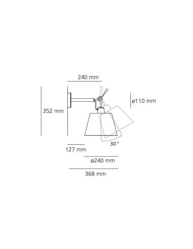 Artemide Tolomeo Diffusore 24 Da Parete Pergamena