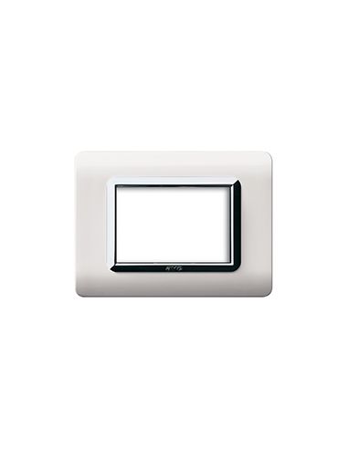 Placca Tecn.44 Bianco Corn.Cromo 3M