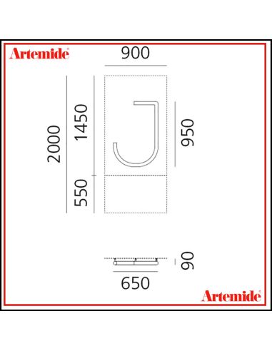 Artemide Alphabet Of Light Lampada Da Parete 'J' Uppercase E Solo Supporto