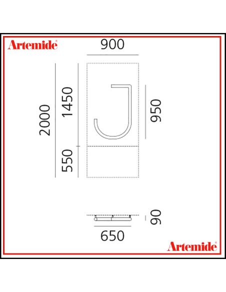 Artemide Alphabet Of Light Lampada Da Parete 'J' Uppercase E Solo Supporto