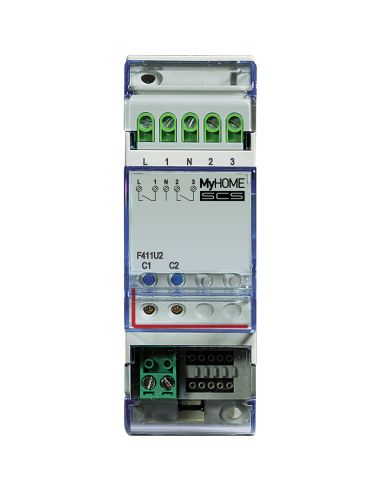 Attuatore A 2 Rele 2 Moduli Din Bus