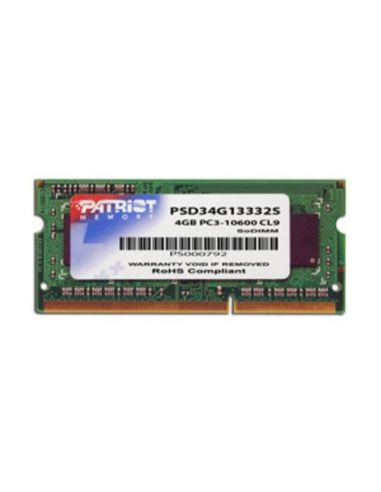 Ddr3 X Nb So-Dimm Patriot 4Gb 1333Mhz  - Psd34g13332s