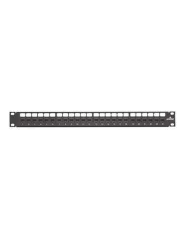 Pannello Di Permutazione Lineare Non Schermato Precaricato Rj45 24P Cat 6 Flat Quickport Patch Panel Rack 19 1U - Nero