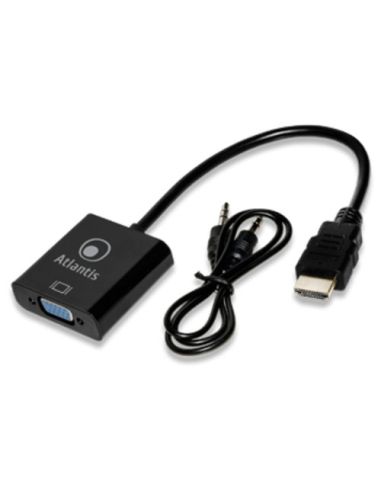 Cavo Adattatore Atlantis Hdmi To Vga Con Audio Analogico (Jack 3,5Mm) 20Cm A04-Hdmi_Vga