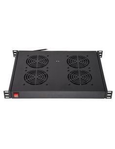 Ripiano Link Per Armadi Rack19 Con 4 Ventole Nero 4 Agganci 483X330x44mm Con Termostato