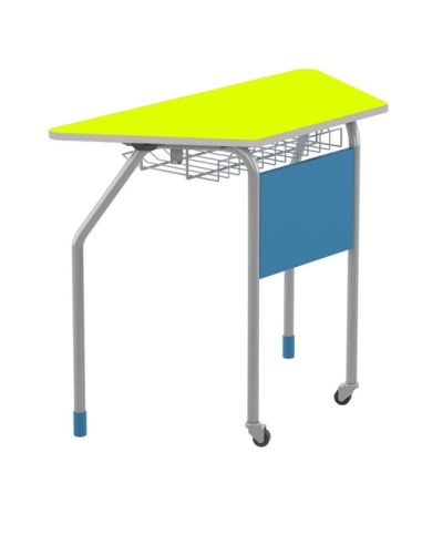 Banco Trapez. 2 Ruote, Cestello, Colore Giallo, Vendibile A Coppia,  Bsx0180fc-Giallo Dim.98X45x76