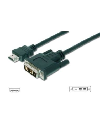 Cavo Adattatore M/M Hdmi A Dvi-D Digitus Da Hdmi 19 Poli Tipo A A Dvi-D 181 Poli - 3Mt