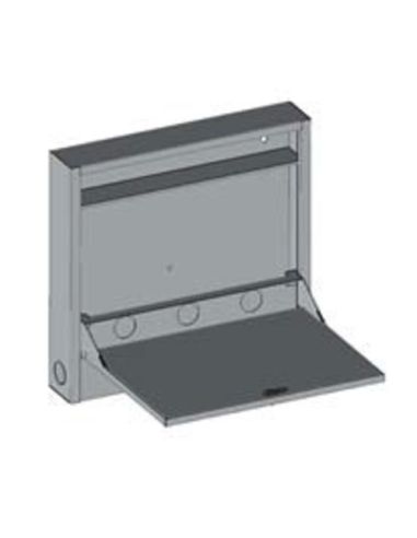 Armadietto A Parete Per Notebook, Anta Apribile A Ribalta,  Mensola Porta Oggetti, Bsx0181f 57X10,5X54