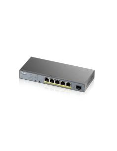 Switch Zyxel Gs1350-6Hp Nebulaflex Switch Managed Per Cctv: 5 Porte Gigabit Poe (Budget 60W)  1 Porta Sfp - Include Mngcloud 1Y