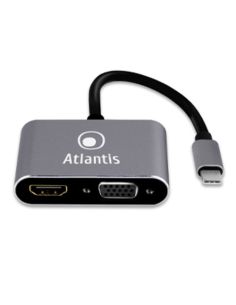 Adattatore Atlantis A04-Tc_HdVPd Da Usb Type_C A Hdmi  Vga  Pd  Usb 3.0
