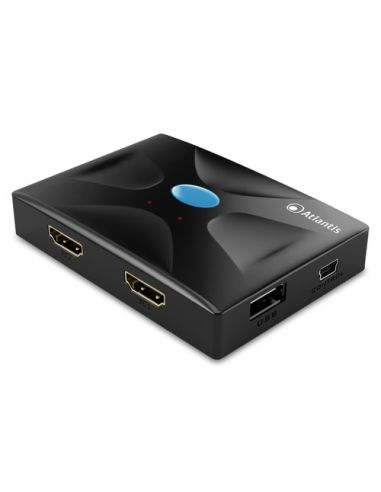 Kvm Hdmi Atlantis P021-Mthk02 Switch Usb Tastiera, Mouse, Video Hdmi A 2 Porte Ingresso/Uscita Include 2 Cavi Di Collegam.