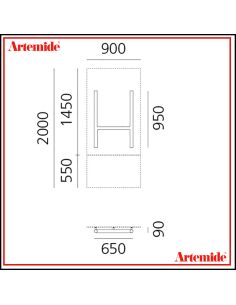 Artemide Alphabet Of Light Lampada Da Parete 'H' Uppercase E Solo Supporto 2