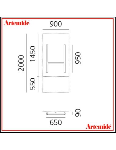 Artemide Alphabet Of Light Lampada Da Parete 'H' Uppercase E Solo Supporto