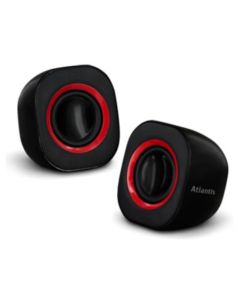 Casse Atlantis P003-C03-B Soundpower 410 Set Di Mini-Casse Stero Amplificate Per Computer E Portatile Usb Nero Lucido