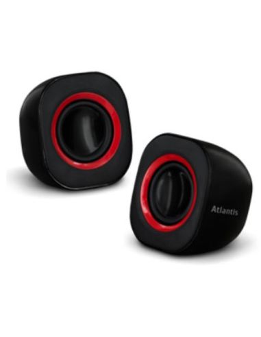 Casse Atlantis P003-C03-B Soundpower 410 Set Di Mini-Casse Stero Amplificate Per Computer E Portatile Usb Nero Lucido