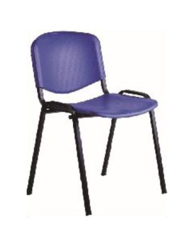 Sedia Fissa Imo,Telaio Verniciato Nero,Grigio O Cromato,Sedile E Schienale Termoplast Giallo,Arancio,Verde,Grigio,Blu,Rosso Nero