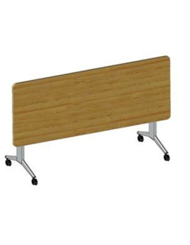 Tavolo Ribaltabile  Aggregabile Rettangolare, 4 Ruote Con Freno, Melaminico Antigraffio Sagomato- Bsx0520f Dim.120X70x72