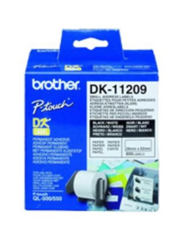 Etichette Brother Dk-11209 Conf.800Pz Adesive 29X62mm X Ql-500 Ql-550 Ql-1050 Ql-1050N Ql-570 Ql-700 Ql-710W Ql-800 Ql-810W