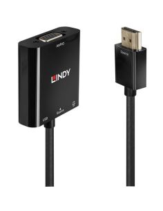 Adattatore Lindy Hdmi-Vga & Audio Converte 1Segnale Hdmi Con Segnale Audio In 1Segnale Vga Analogico,Con Porta Audio Da 3.5Mm