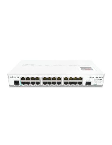 Switch Mikrotik Cloudrouter 125-24G-1S-In With Atherosar9344 Cpu,128Mb Ram, 24Xgigabit Lan,1Xsfp, Routeros L5,Lcd Panel,Psu