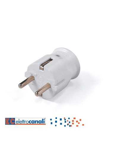 Spina Schuko Assiale Bianca 16A