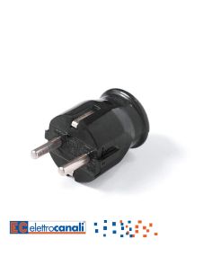 Spina Schuko Assiale Nera 16A