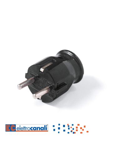 Spina Schuko Assiale Nera 16A