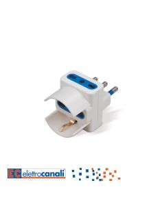Adattatore.Triplo Schuko/Biv. Bianco16a
