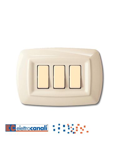 Placca Tondo' 3 Posti Avorio