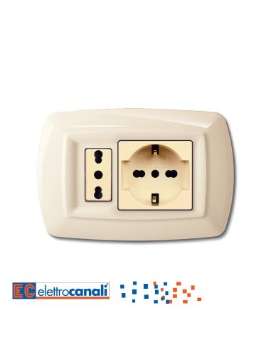 Placca Tondo' X Unel Decentrata Avorio