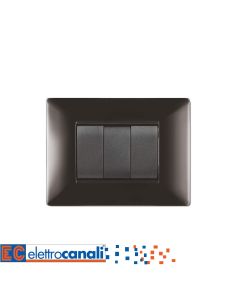 Placca Mylife Q 3 Moduli Grigio Scuro